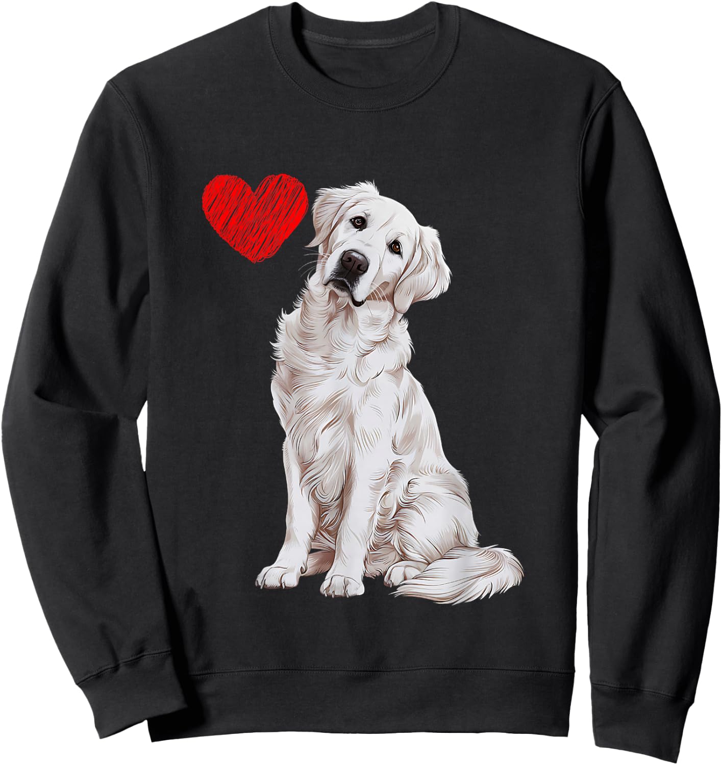 Love White English Cream Golden Retriever Mom Dog Puppy Sweatshirt - Sweatshirt | Black