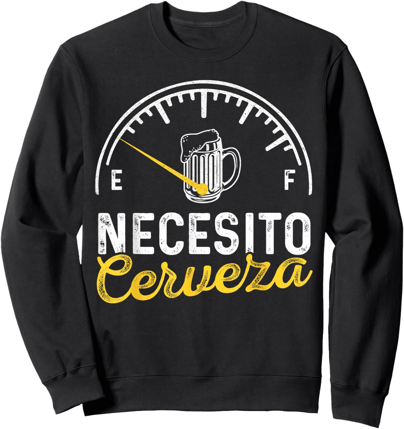 Necesito Cerveza Funny Sayings Mexican I Need Beer Party Sweatshirt - Sweatshirt | Black