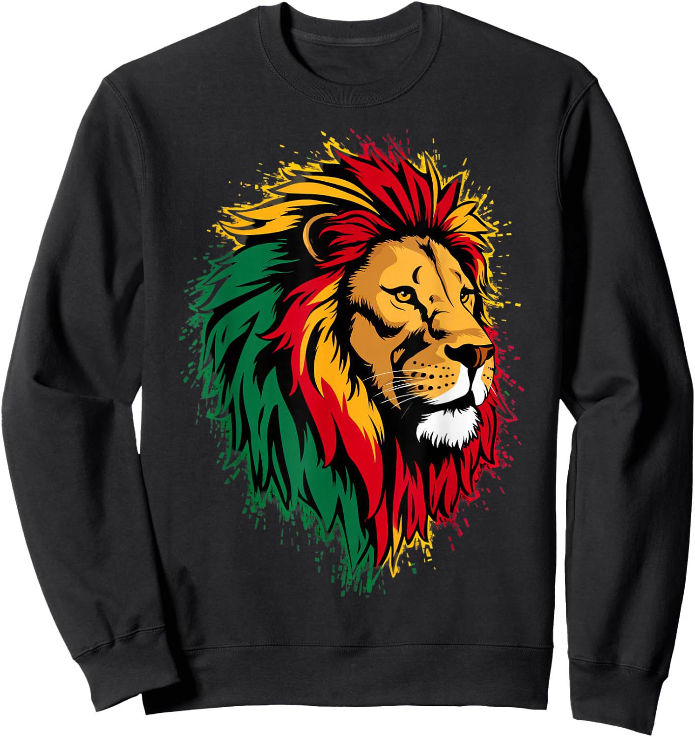 Jamaican Lion Jamaican Rasta Flag Lion Of Judah Reggae Music Sweatshirt - Sweatshirt | Black