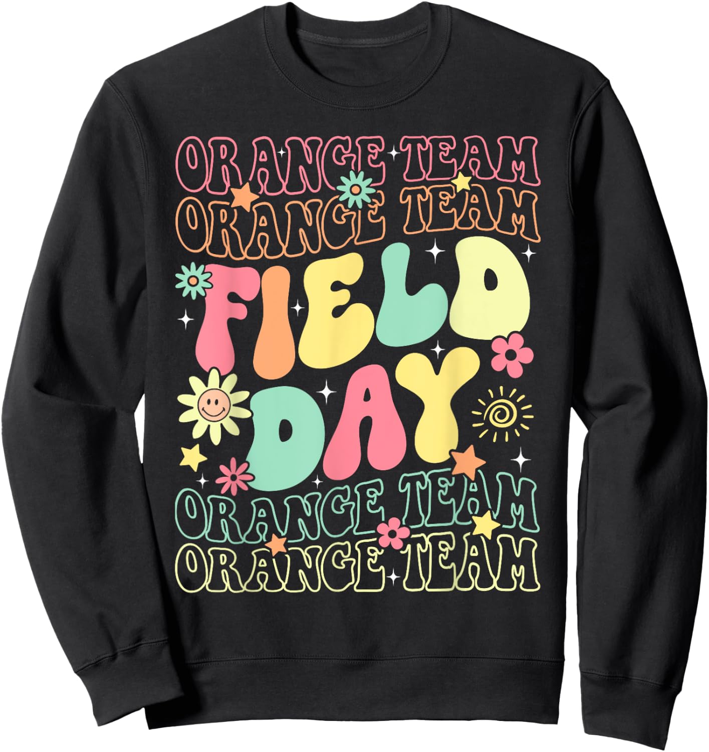 Field Day Orange Team Color War Camp Team Game Competition Sweatshirt - Sweatshirt | Black