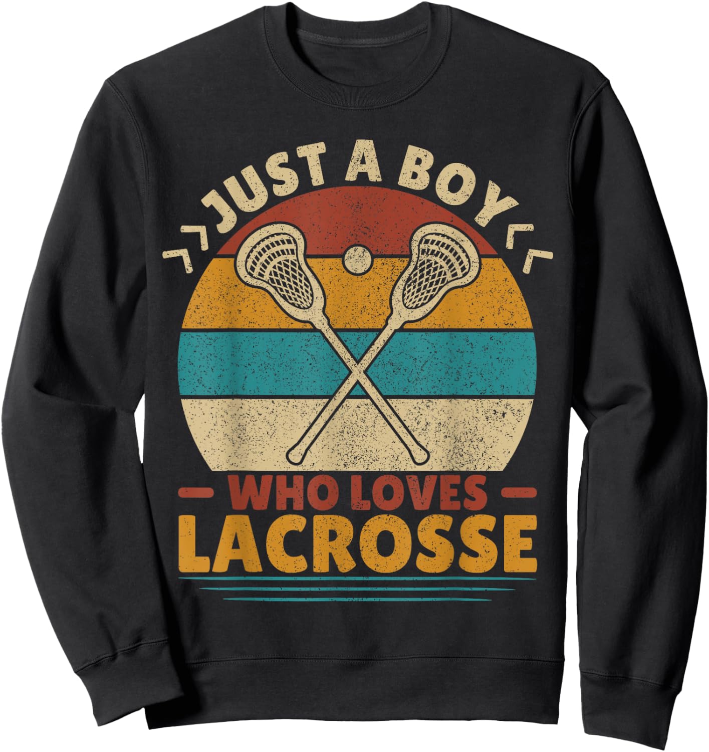 Just A Boy Who Loves Lacrosse Player Lax Lovers Boy Lacrosse Sweatshirt - Sweatshirt | Black
