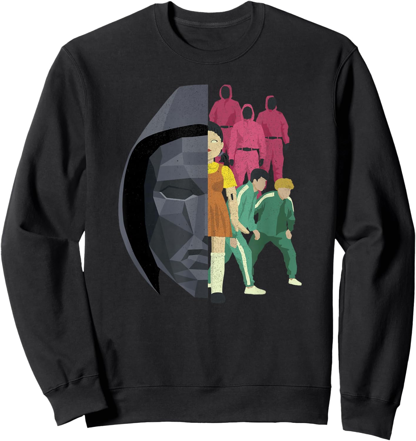 Squid Game Front Man Split Logo Sweatshirt - Sweatshirt | Black