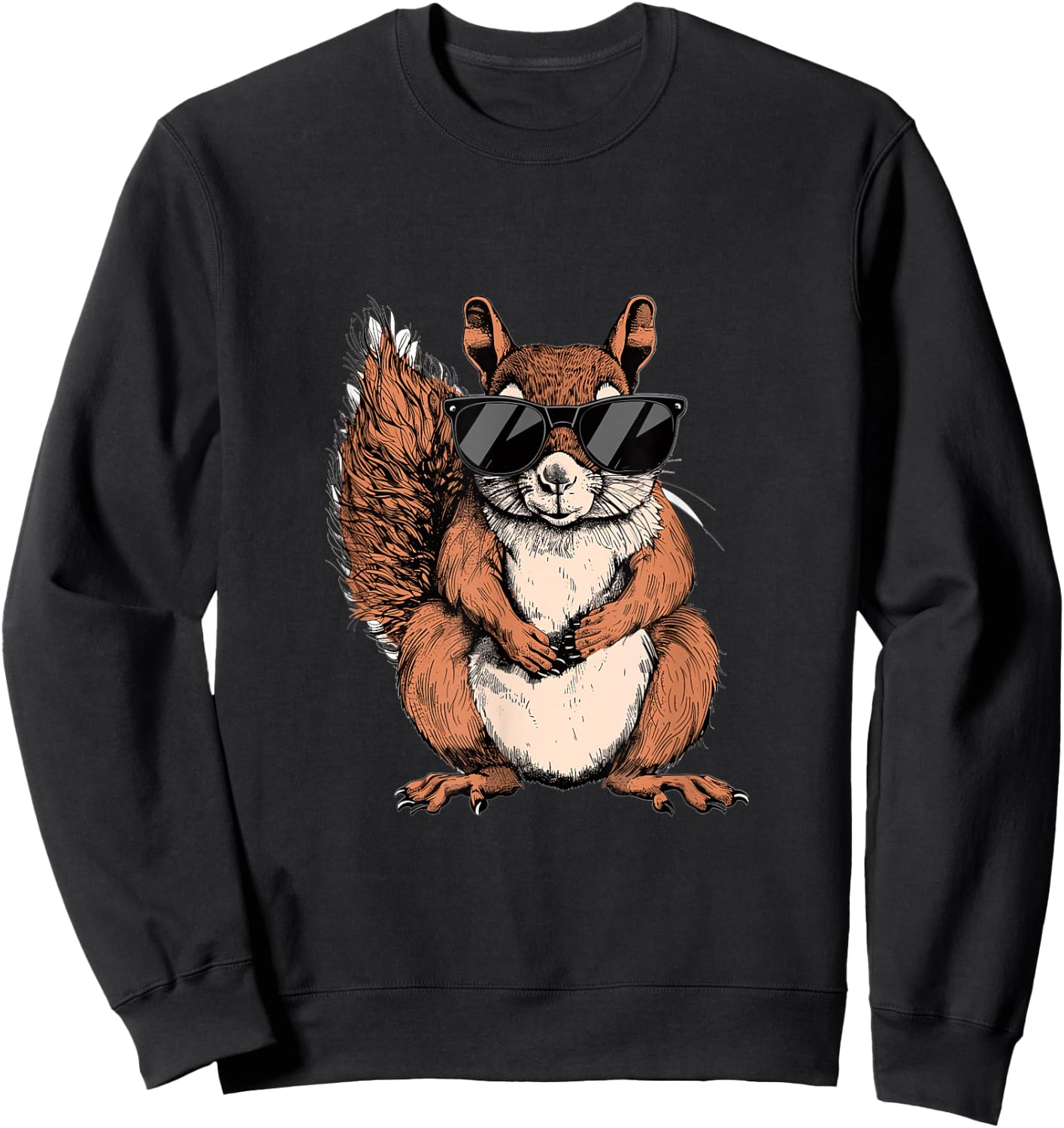 Squirrel Animal Lover Graphic Sweatshirt - Sweatshirt | Black