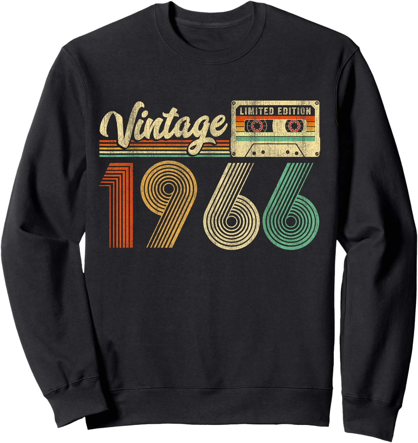 60 Years Old Vintage 1966 Cassette Tape 60th Birthday Retro Sweatshirt - Sweatshirt | Black