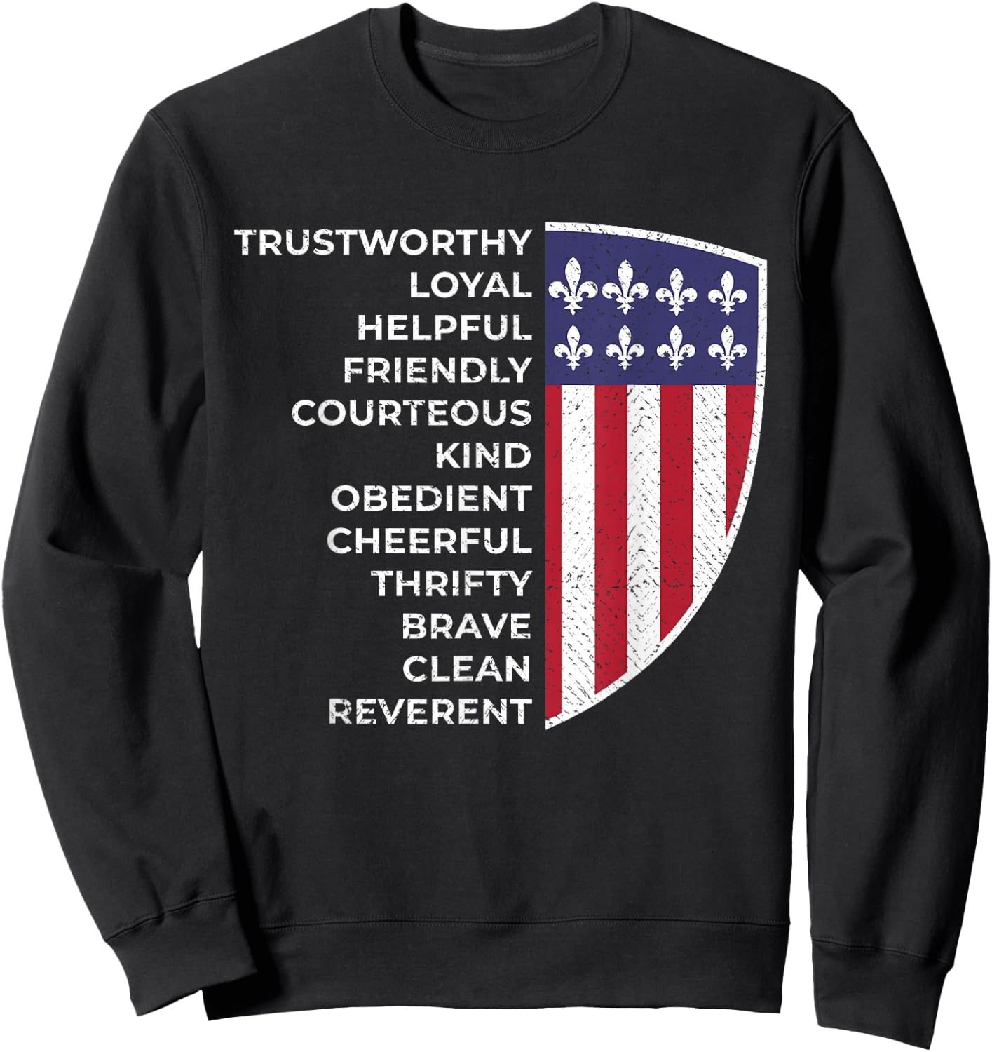 Scout Life Scouting Flag Lovers Hiking Happy Camper Camp Sweatshirt - Sweatshirt | Black