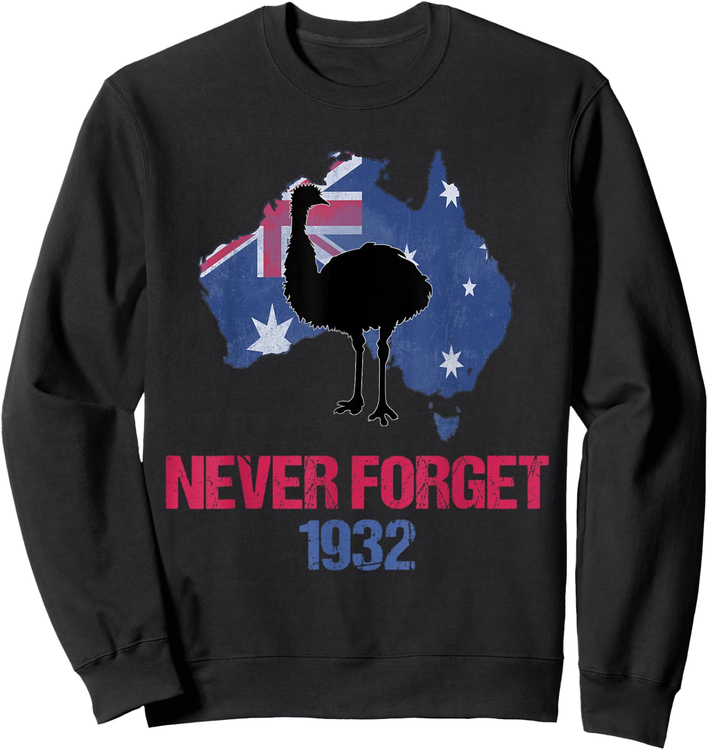 Agema Apparel Emu War 1932 Never Forget Australian History , Small, Black Sweatshirt - Sweatshirt | Black