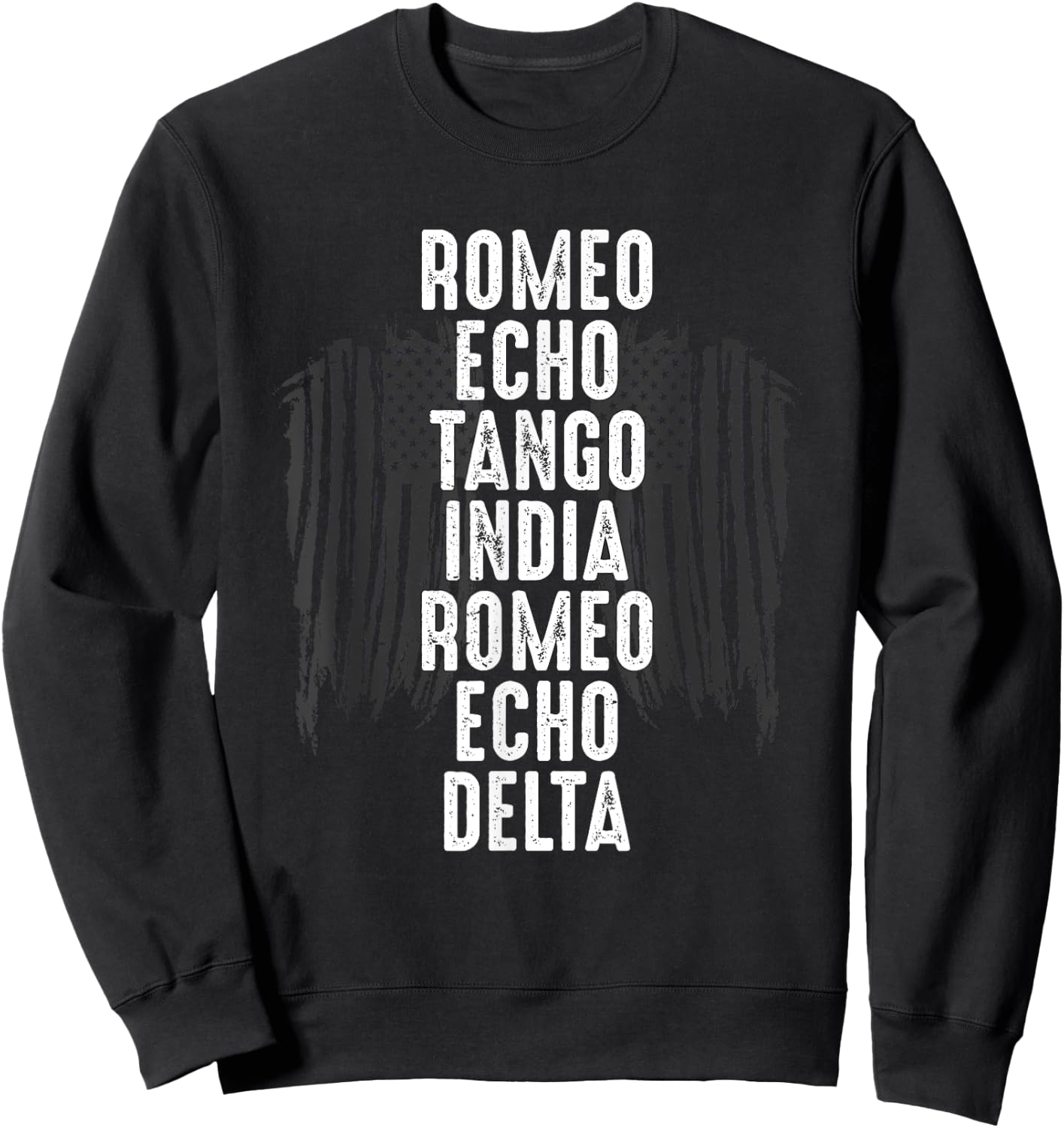 Romeo Echo Tango India Romeo Echo Delta Retired Military Sweatshirt - Sweatshirt | Black