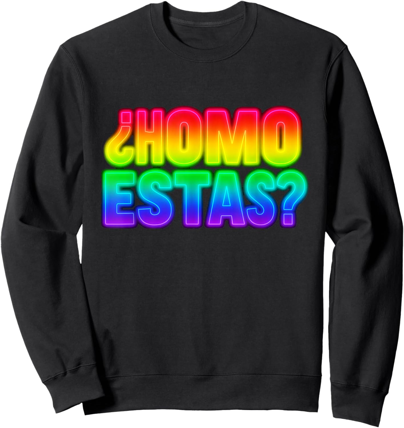 ¿Homo Estas? Funny Gay Rainbow Witty Mexican Humor CSD Pride Sweatshirt - Sweatshirt | Black