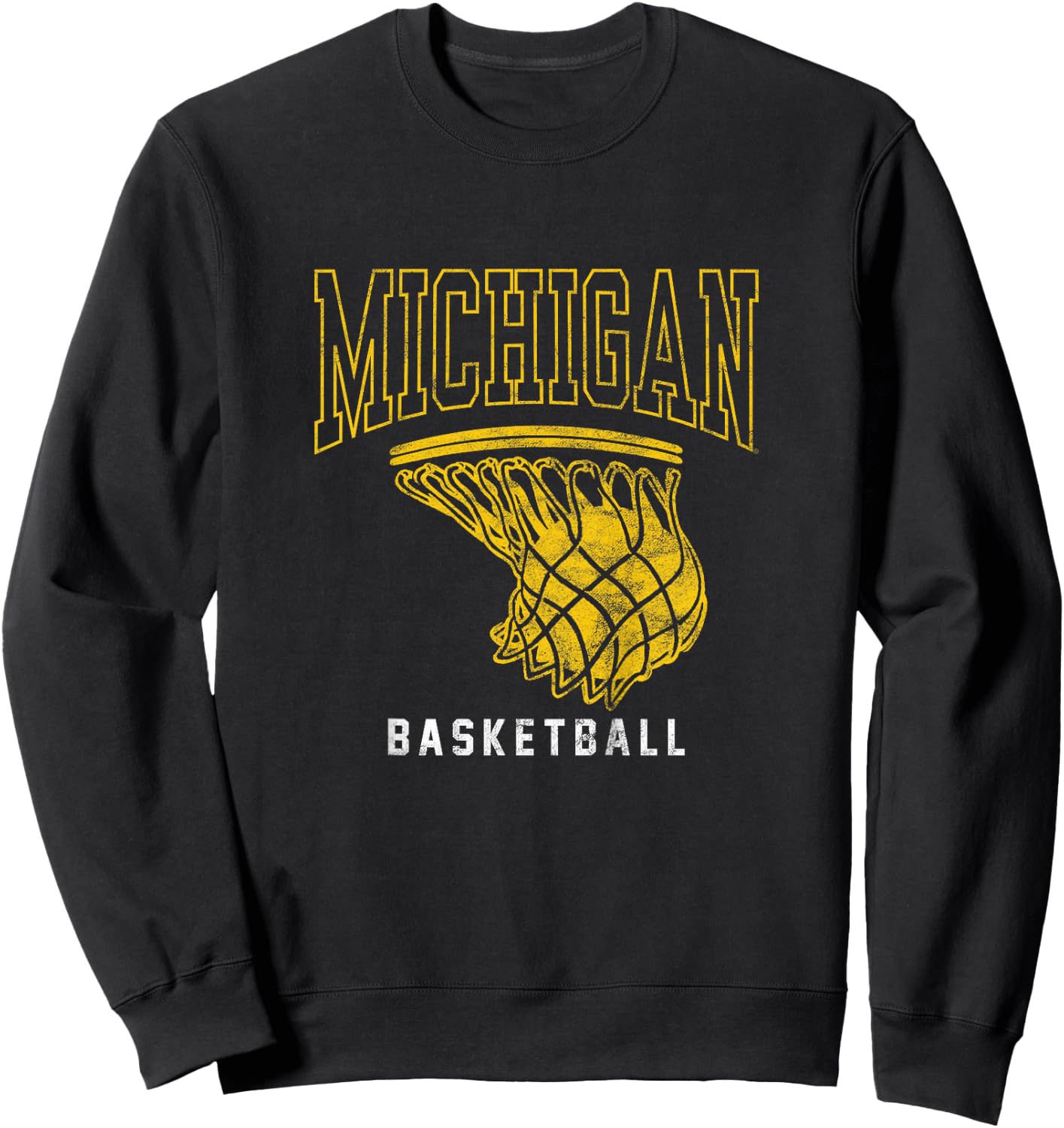 Kids University of Michigan Wolverines U of M Basketball Hoop Sweatshirt - Sweatshirt | Black