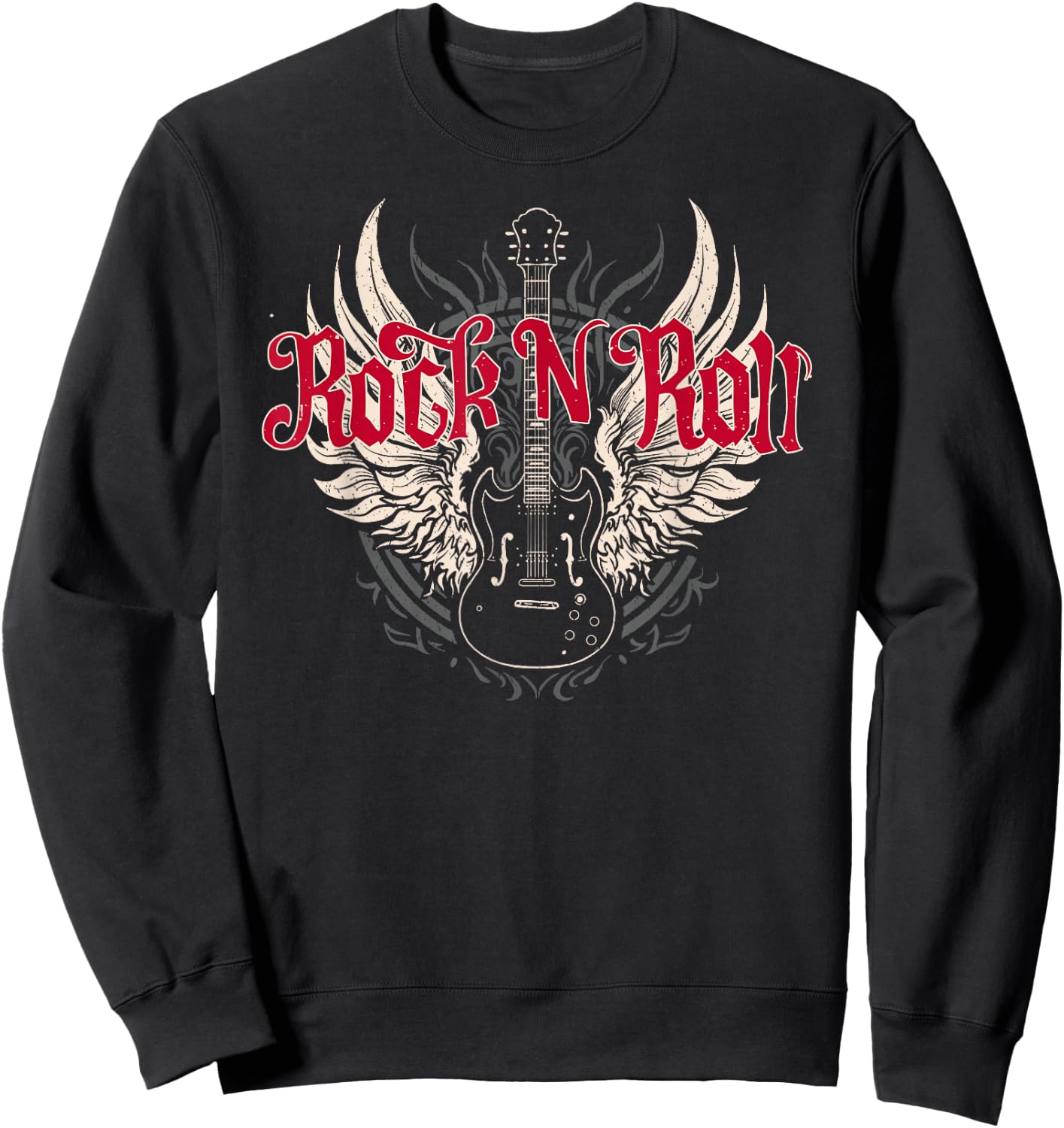 Rock n Roll Guitar Retro Band Concert Sweatshirt - Sweatshirt | Black