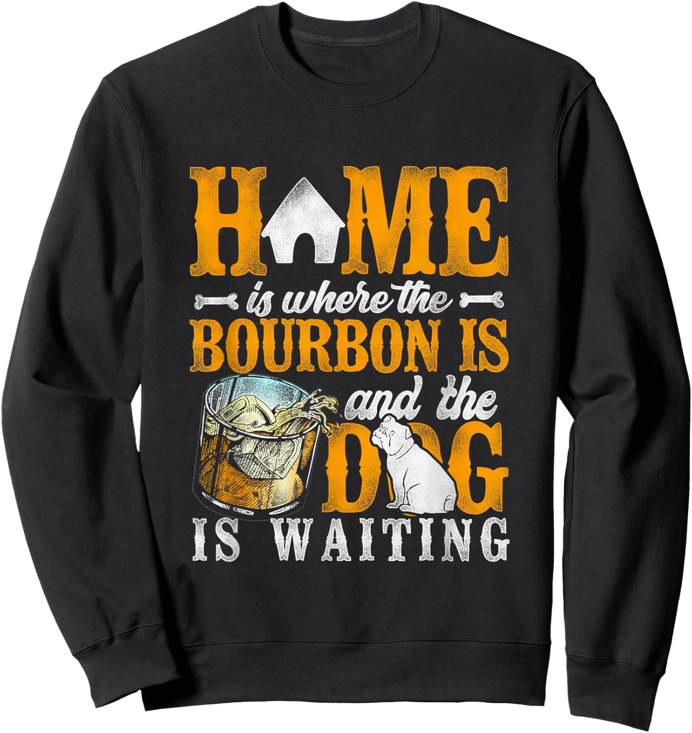 Bourbon Companionship Collection & Dog Gear - Adults Black Dog Sweatshirt - Sweatshirt | Black