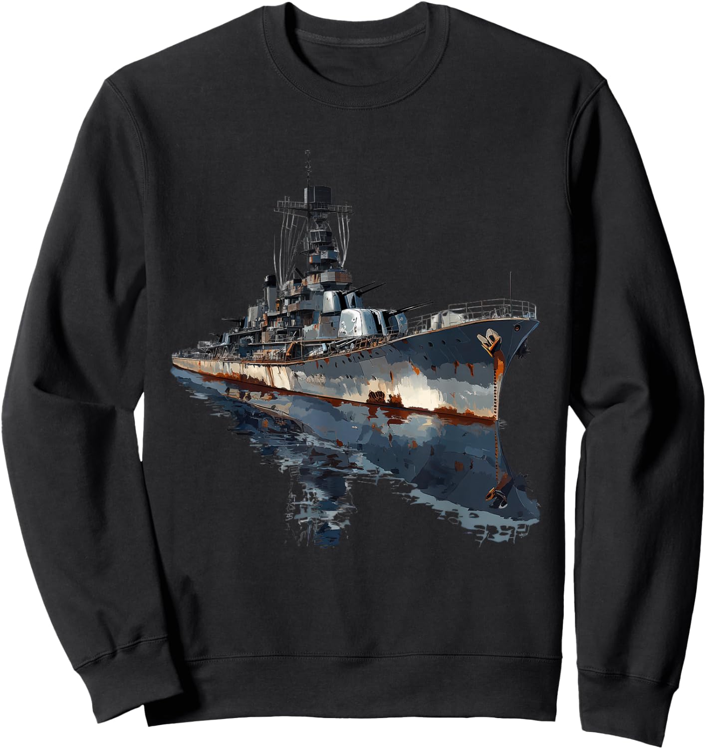 Warship Battleship Cruiser Naval Warfare Sweatshirt - Sweatshirt | Black