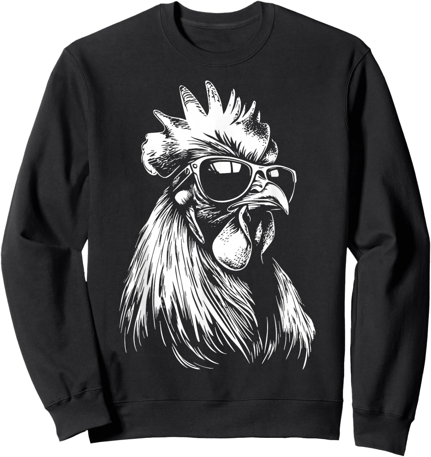 Rooster Chicken Sunglasses Sweatshirt - Sweatshirt | Black