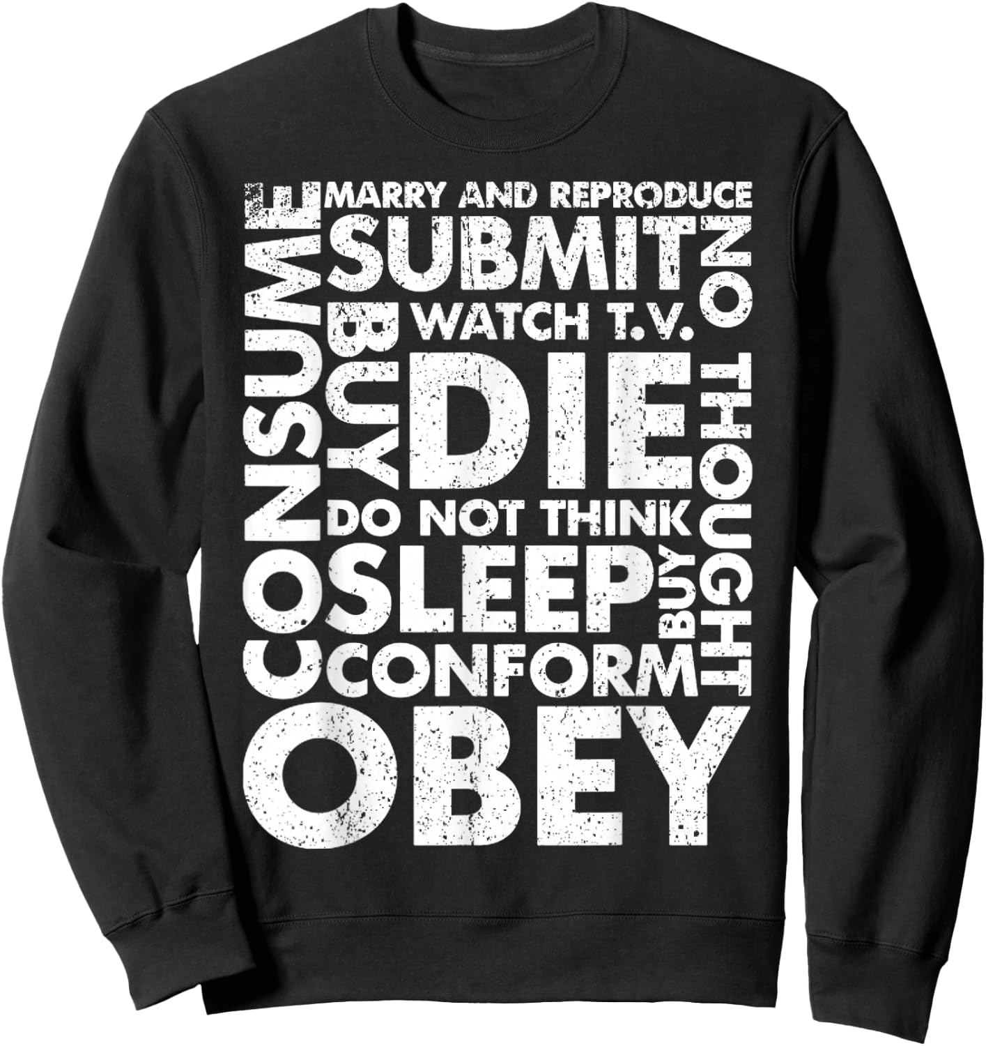 Vintage Obey, Consume, Sleep Sweatshirt - Sweatshirt | Black