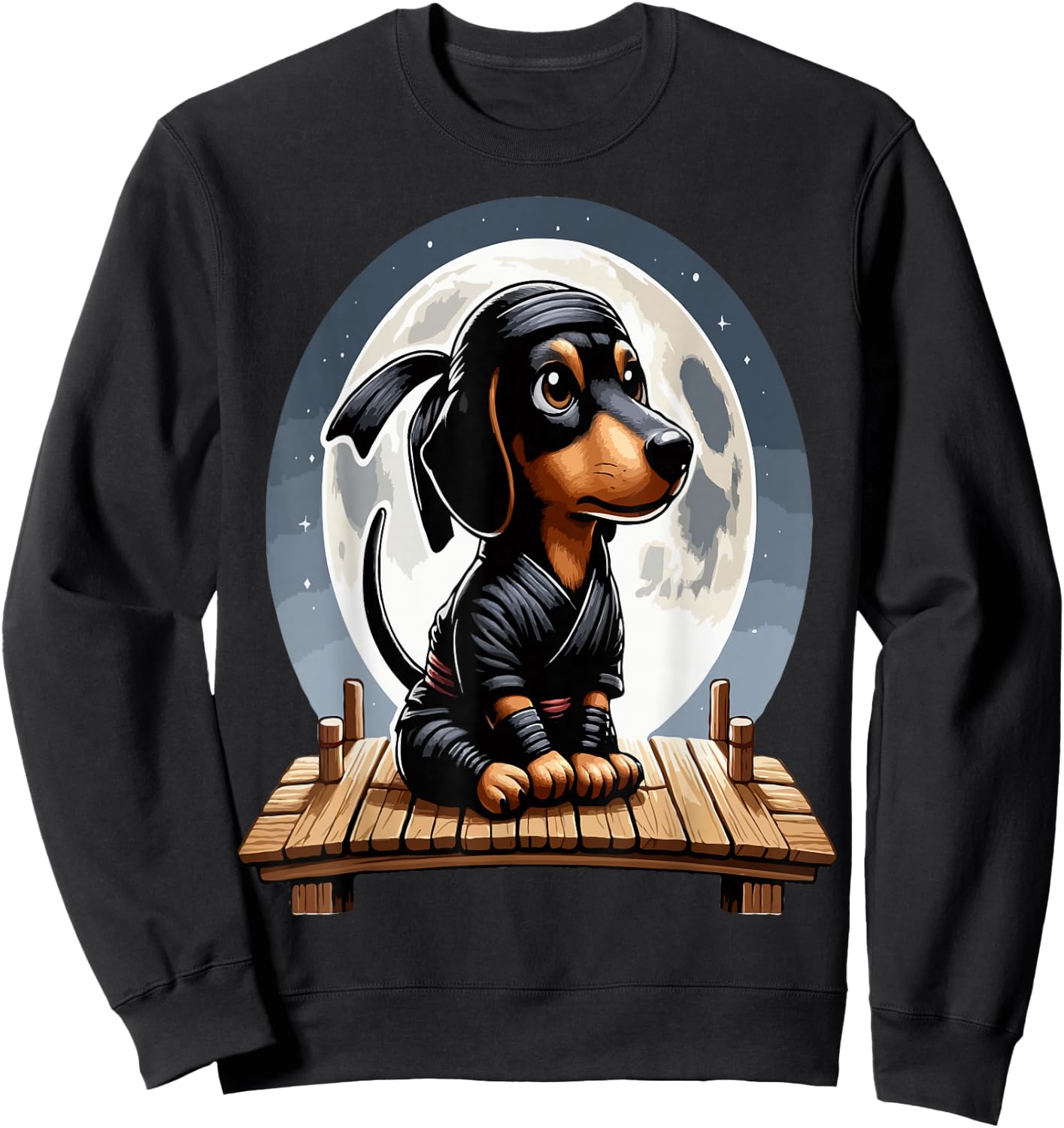 Funny Ninja Dachshund Sweatshirt - Sweatshirt | Black
