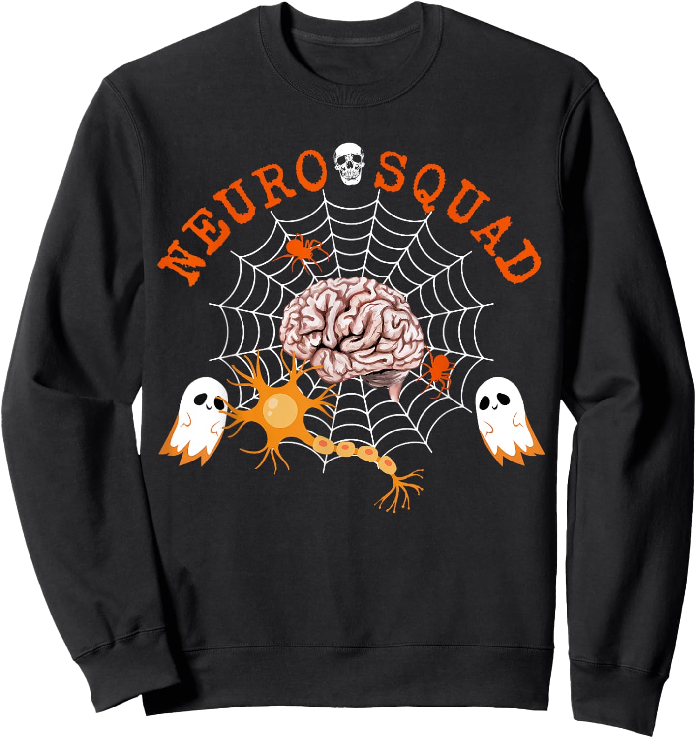 Neuro Nurse Squad Brain Anatomy Ghost Neuron Phd Science Sweatshirt - Sweatshirt | Black