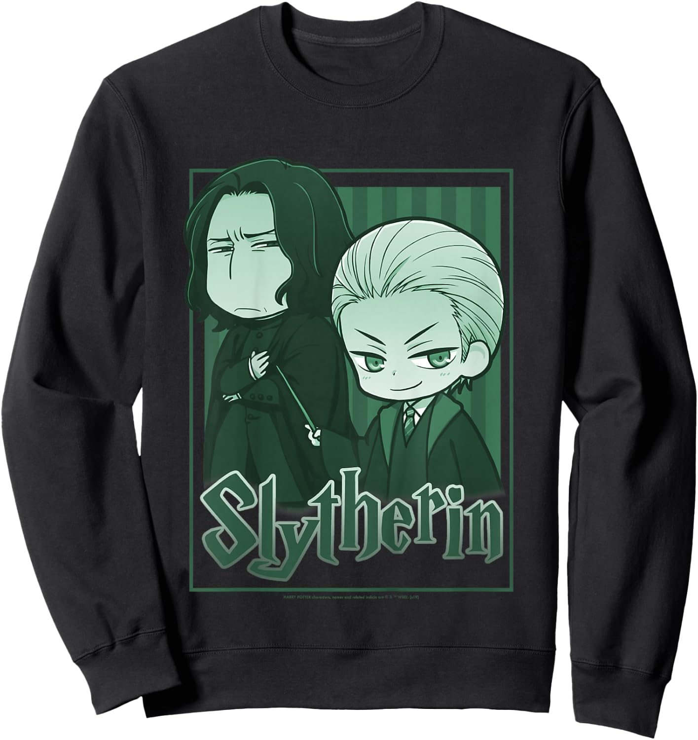 Kids Harry Potter Slytherin Snape & Draco Anime Sweatshirt - Sweatshirt | Black