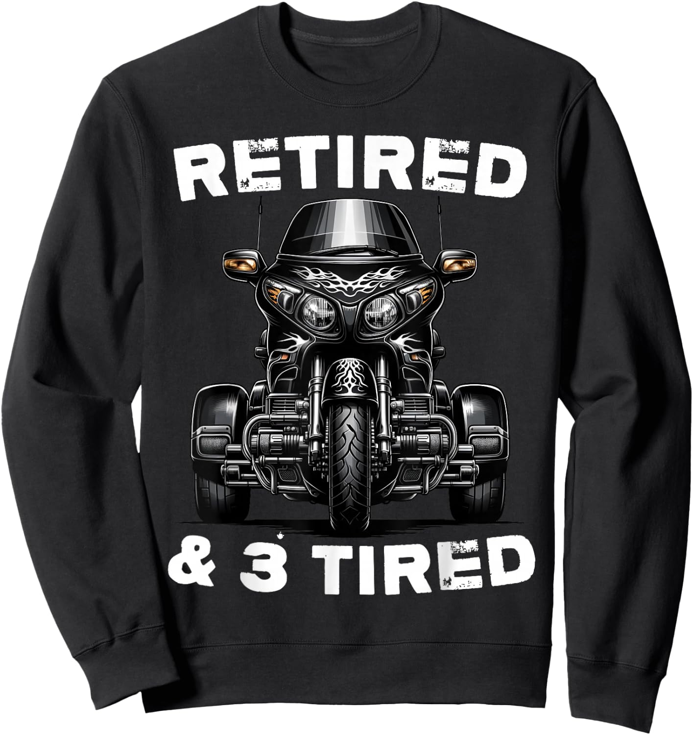 Retired Motorcycle trike Grandpa Three-wheeled Trike Dad Sweatshirt - Sweatshirt | Black