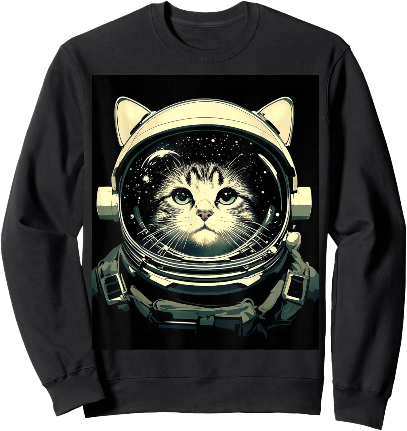 Astronaut Cat Sweatshirt - Sweatshirt | Black