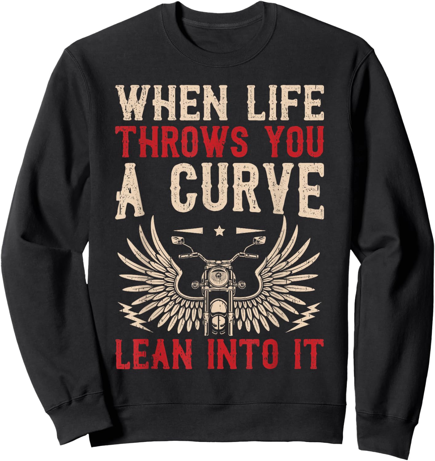 Funny Biker Art Women Motorcycle Motorbike Rider Sweatshirt - Sweatshirt | Black