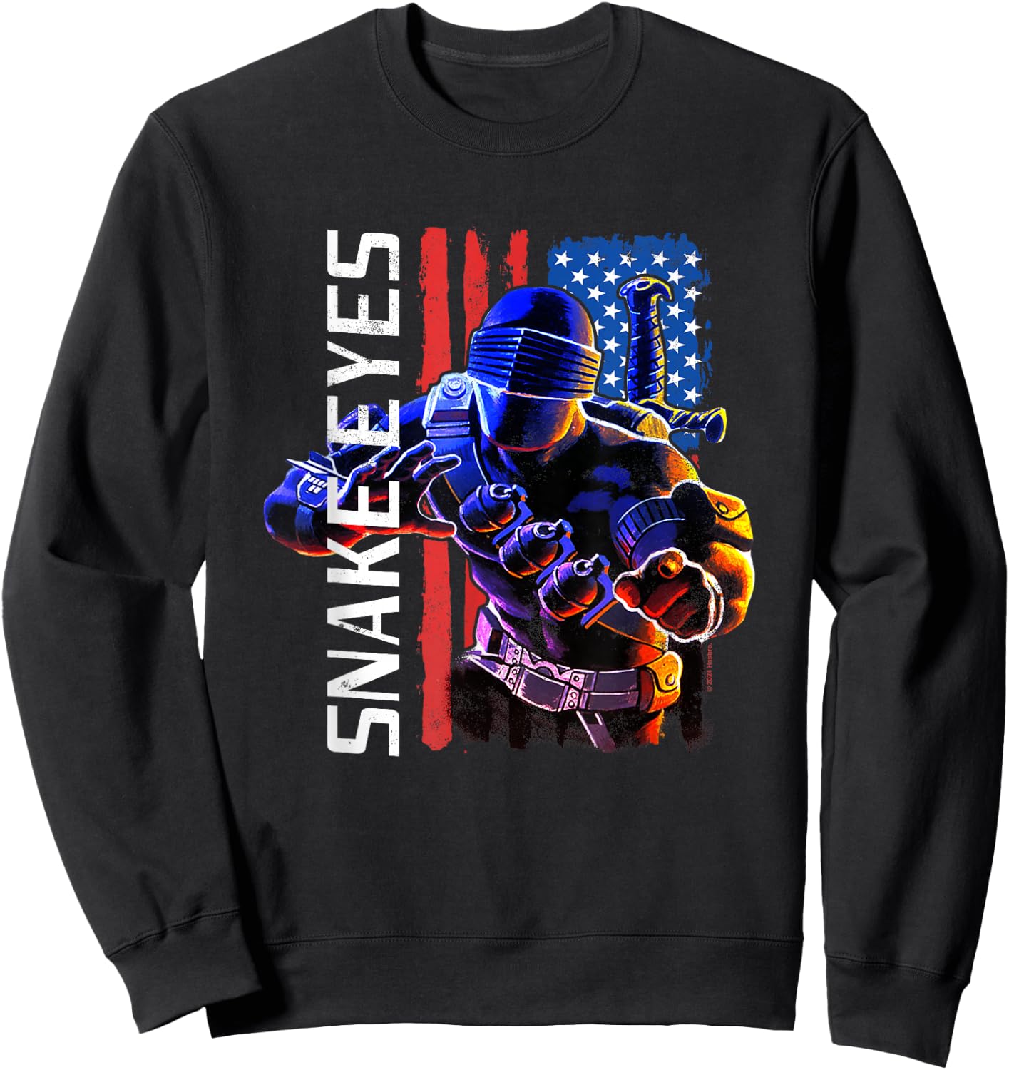 G.I. Joe Americana Snake Eyes Vintage Big Chest Poster Sweatshirt - Sweatshirt | Black