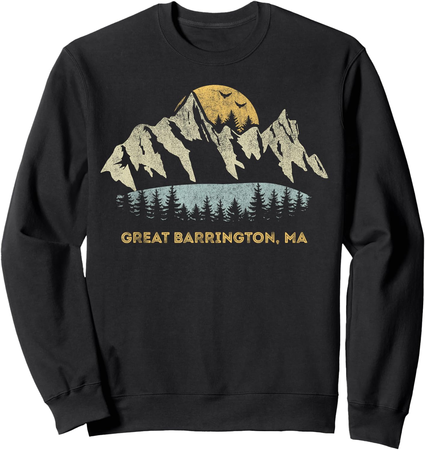 Great Barrington Massachusetts Mountain Sunset Sunrise MA Sweatshirt - Sweatshirt | Black