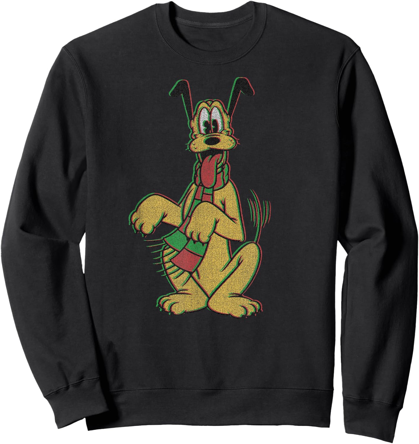 Disney Pluto Christmas Style Portrait Sweatshirt - Sweatshirt | Black