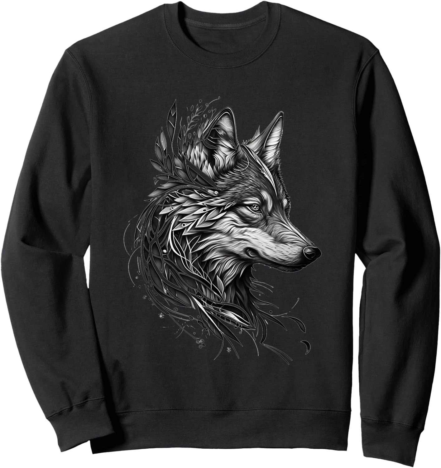 Wolf Abstract Tribe Ethnic Wolf Face Wolves Wolf Lover Sweatshirt - Sweatshirt | Black