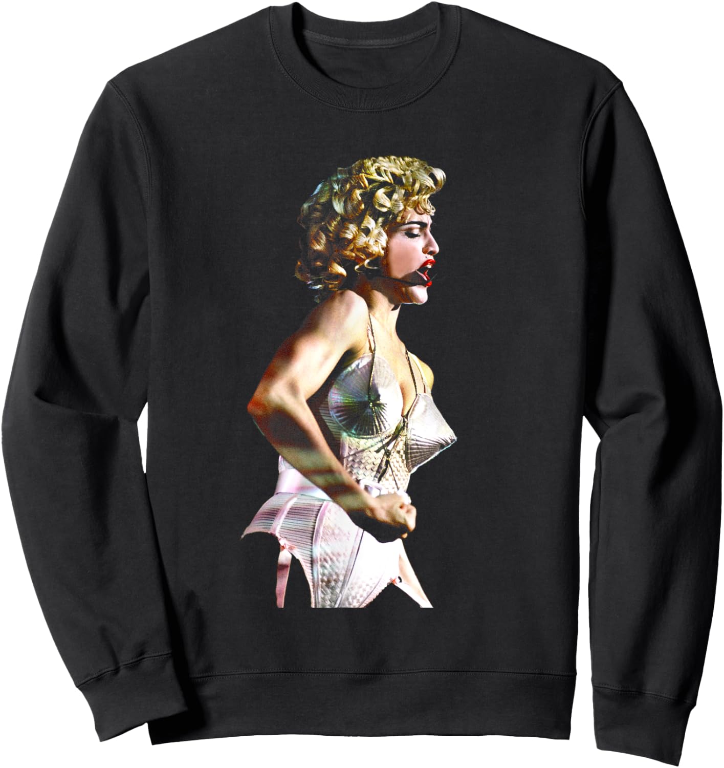 Madonna Corset Live Blonde Ambition By Stephen Wright Sweatshirt - Sweatshirt | Black