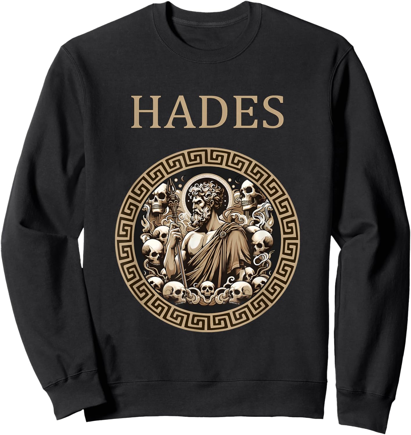 Agema Apparel Hades Greek God of the Underworld , Small, Black Sweatshirt - Sweatshirt | Black