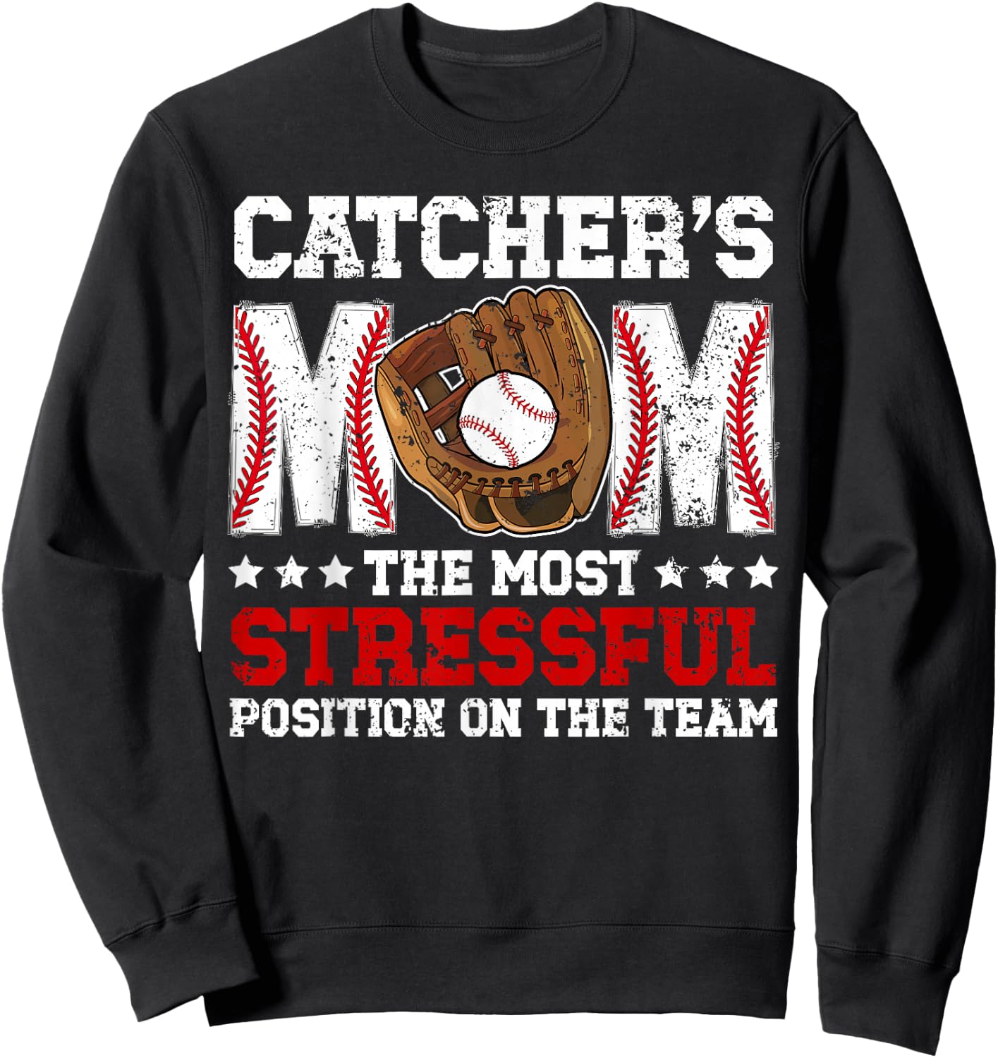 Catcher's Mom Baseball Catcher Mom Baseball Catcher Mama Sweatshirt - Sweatshirt | Black