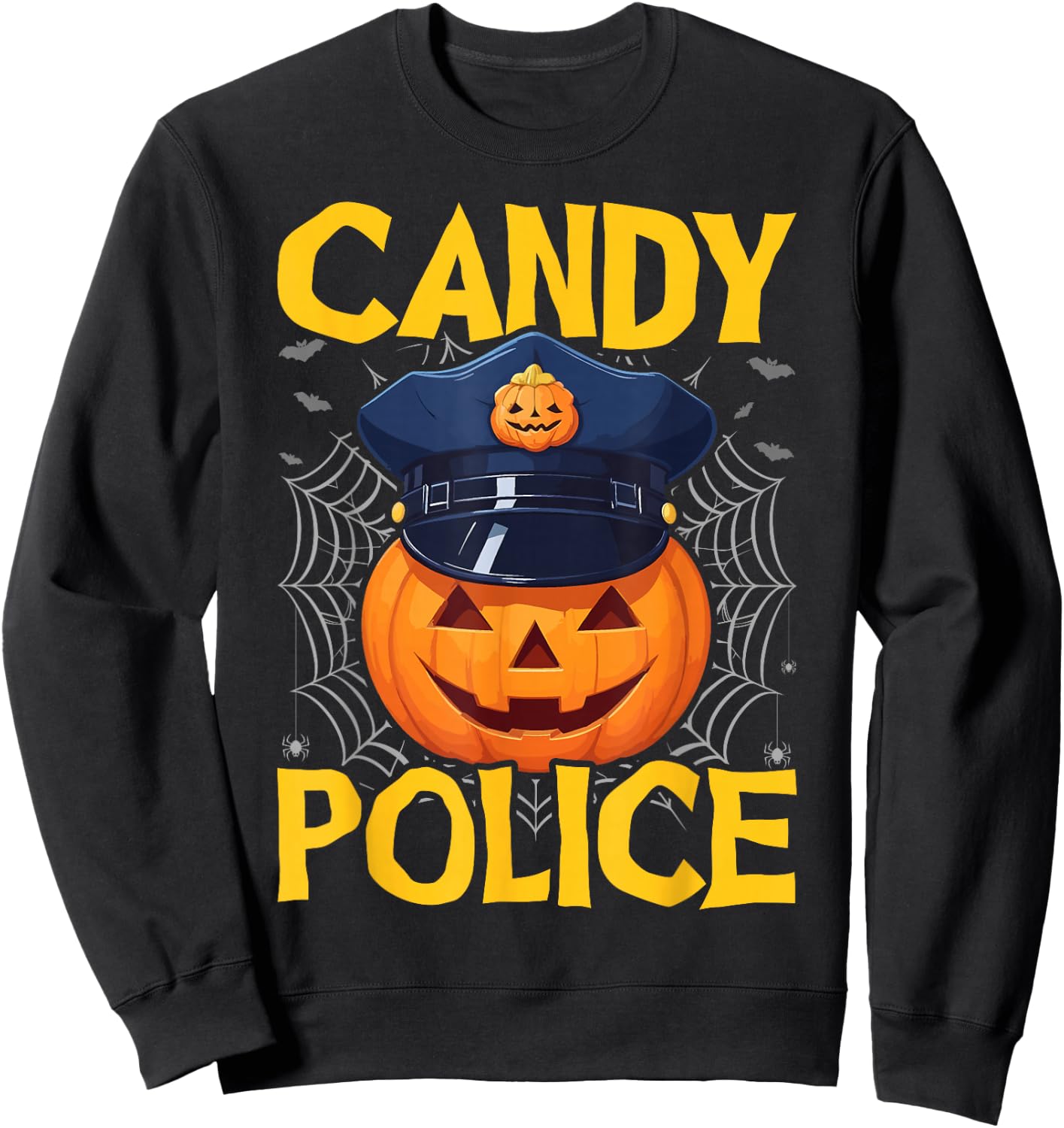 Candy Police Halloween Party Trick or Treat Security Funny Sweatshirt - Sweatshirt | Black
