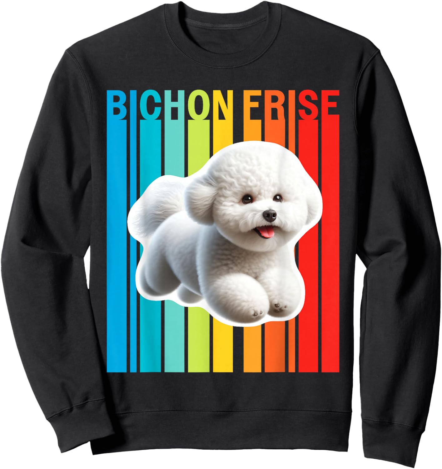 Colorful Bichon Frise Sweatshirt - Sweatshirt | Black