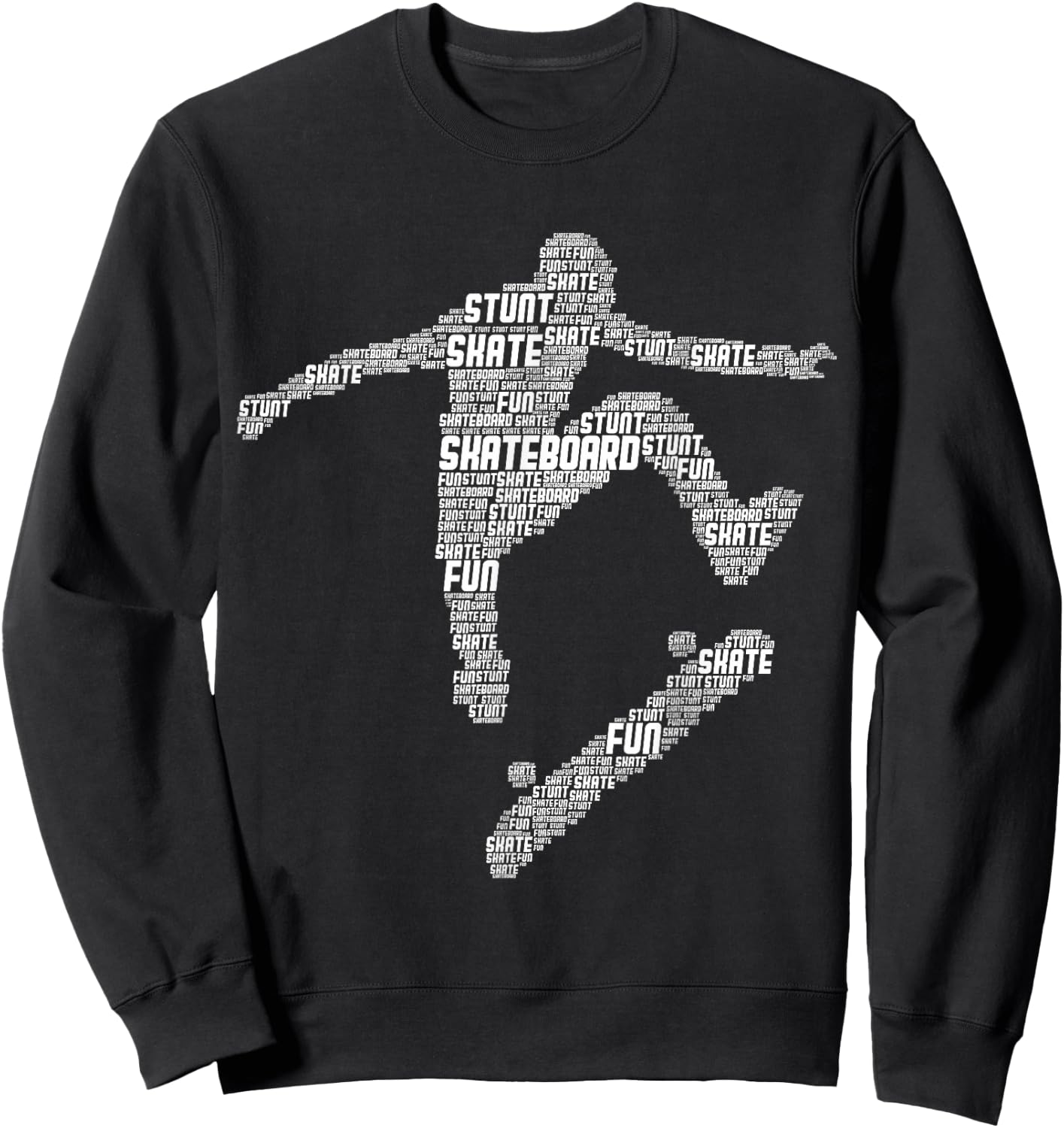 Skateboard Stunt Retro Skater Boys Children Men Sweatshirt - Sweatshirt | Black
