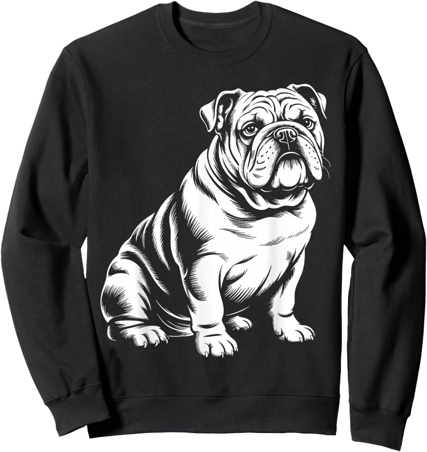 Cool English Bulldog Art Women Kids English Bulldog Sweatshirt - Sweatshirt | Black