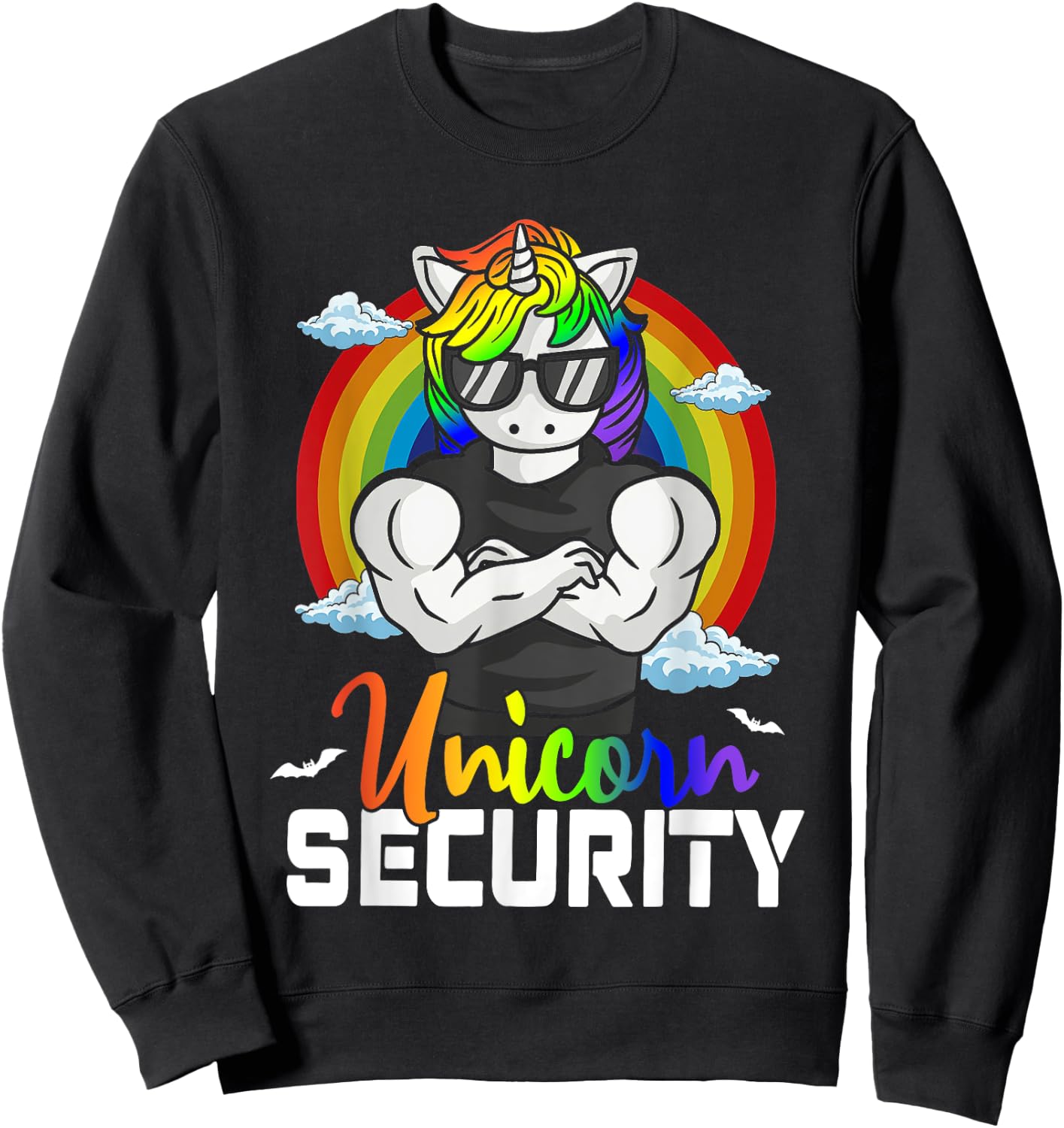 Halloween Costume Unicorn Security Matching Family Sweatshirt - Sweatshirt | Black