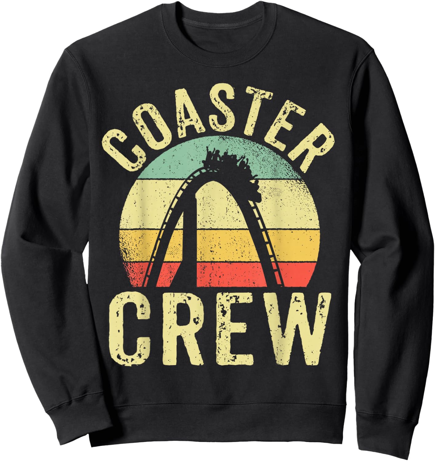 Vintage Rollercoaster Crew I Family Roller Coaster Sweatshirt - Sweatshirt | Black