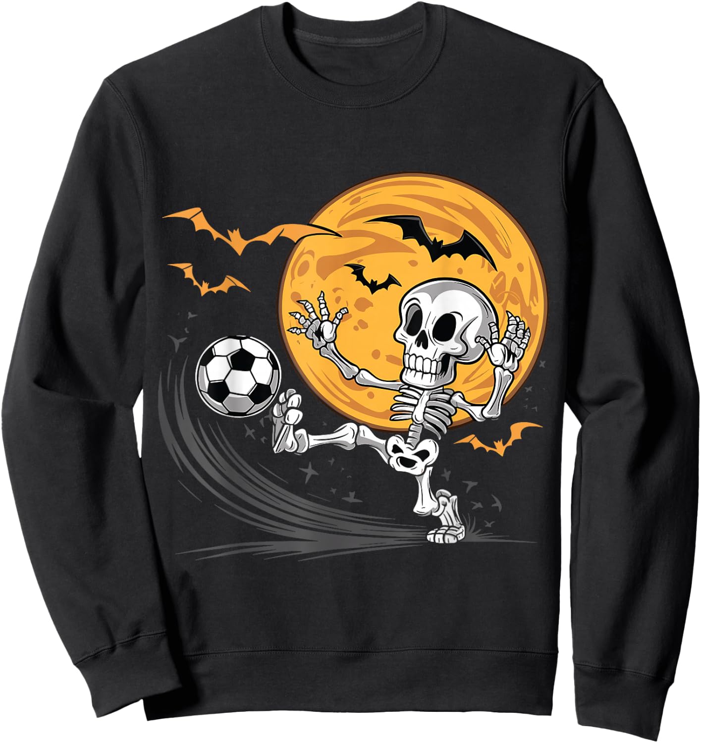 Soccer Skeleton Halloween Men Boys Soccer Player Halloween Sweatshirt - Sweatshirt | Black