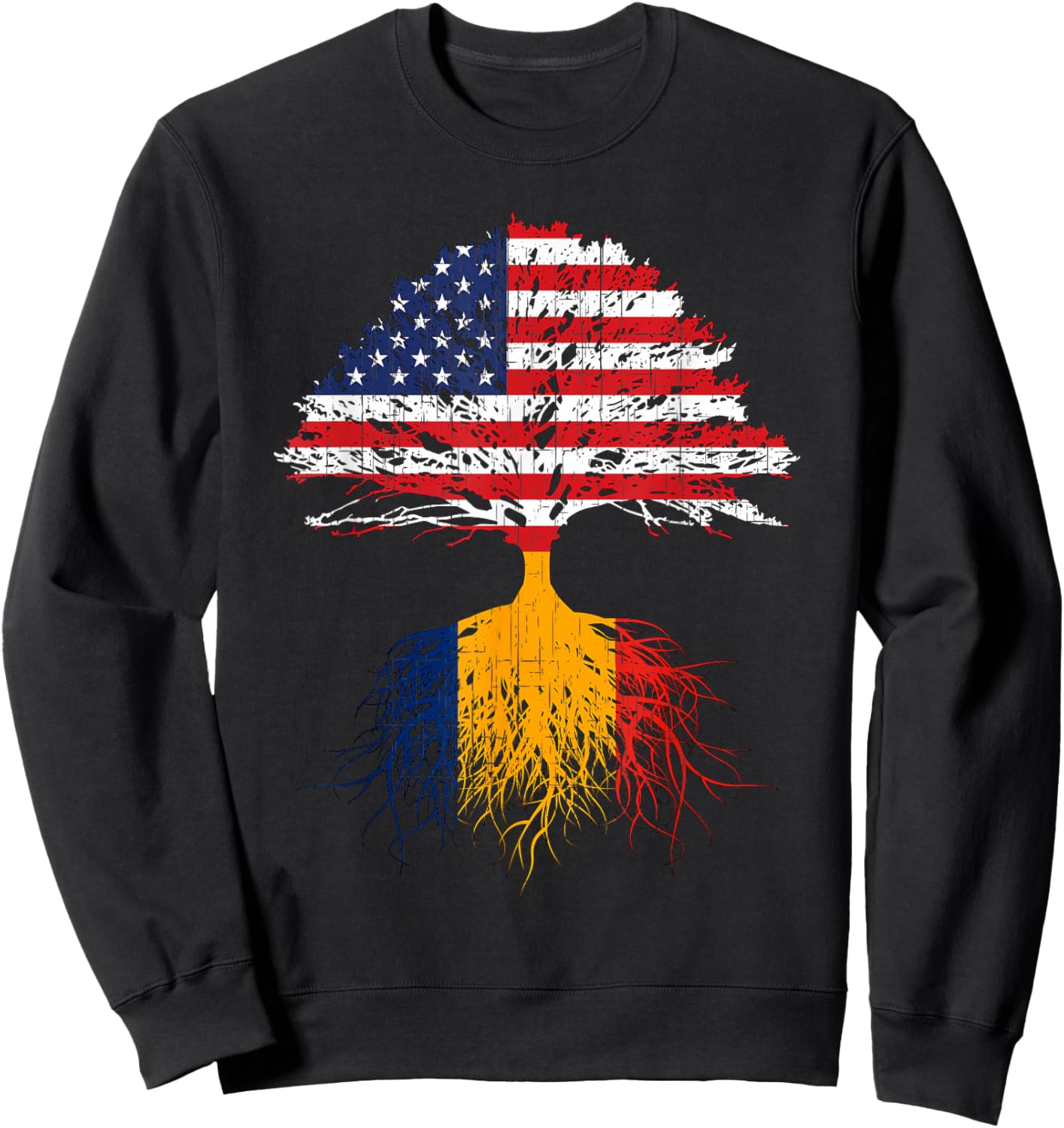 Romanian Roots American Grown Romania Shirt Women Sweatshirt - Sweatshirt | Black