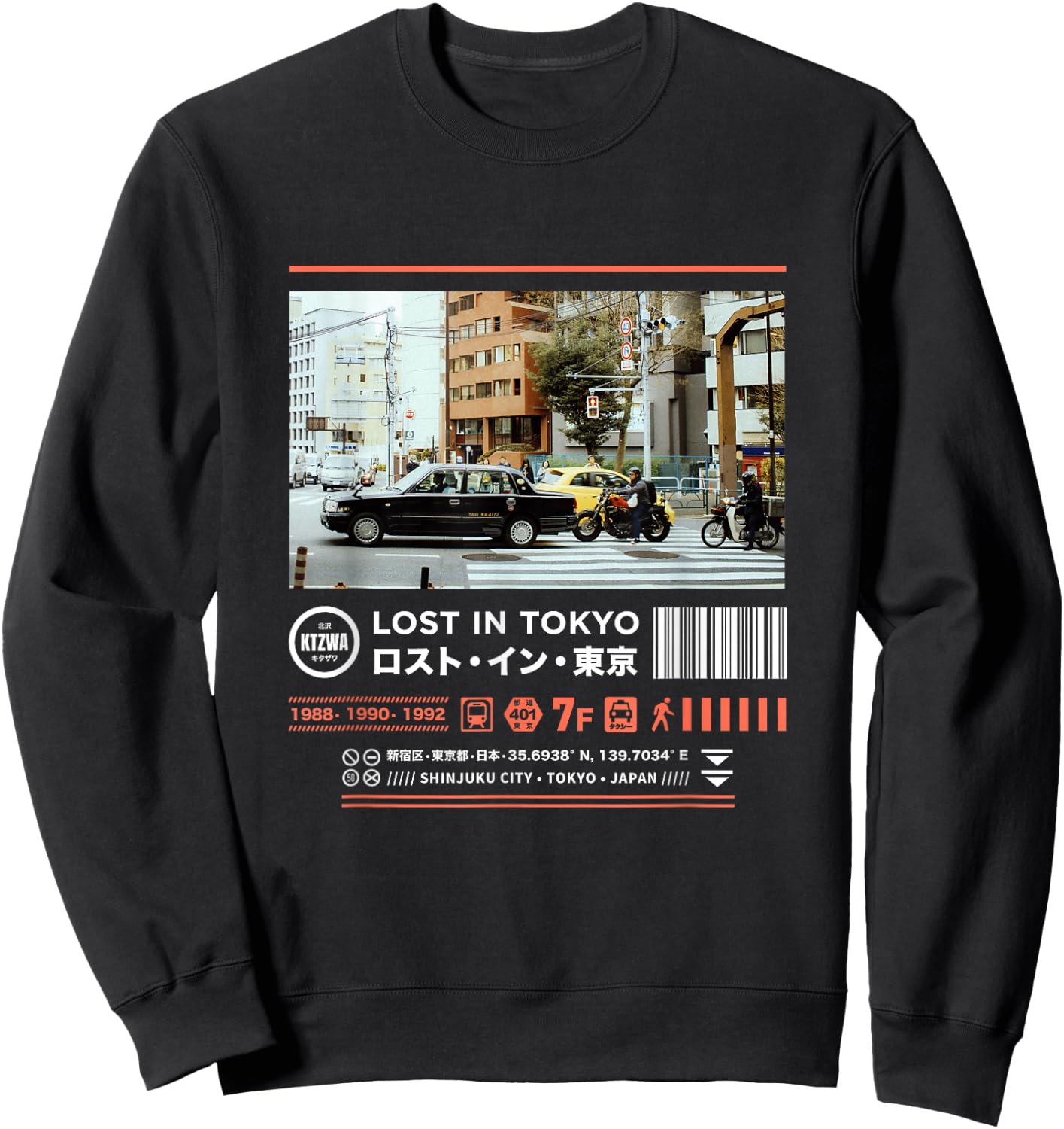Japanese Tokyo Cyberpunk Art Streetwear Retro Sweatshirt - Sweatshirt | Black