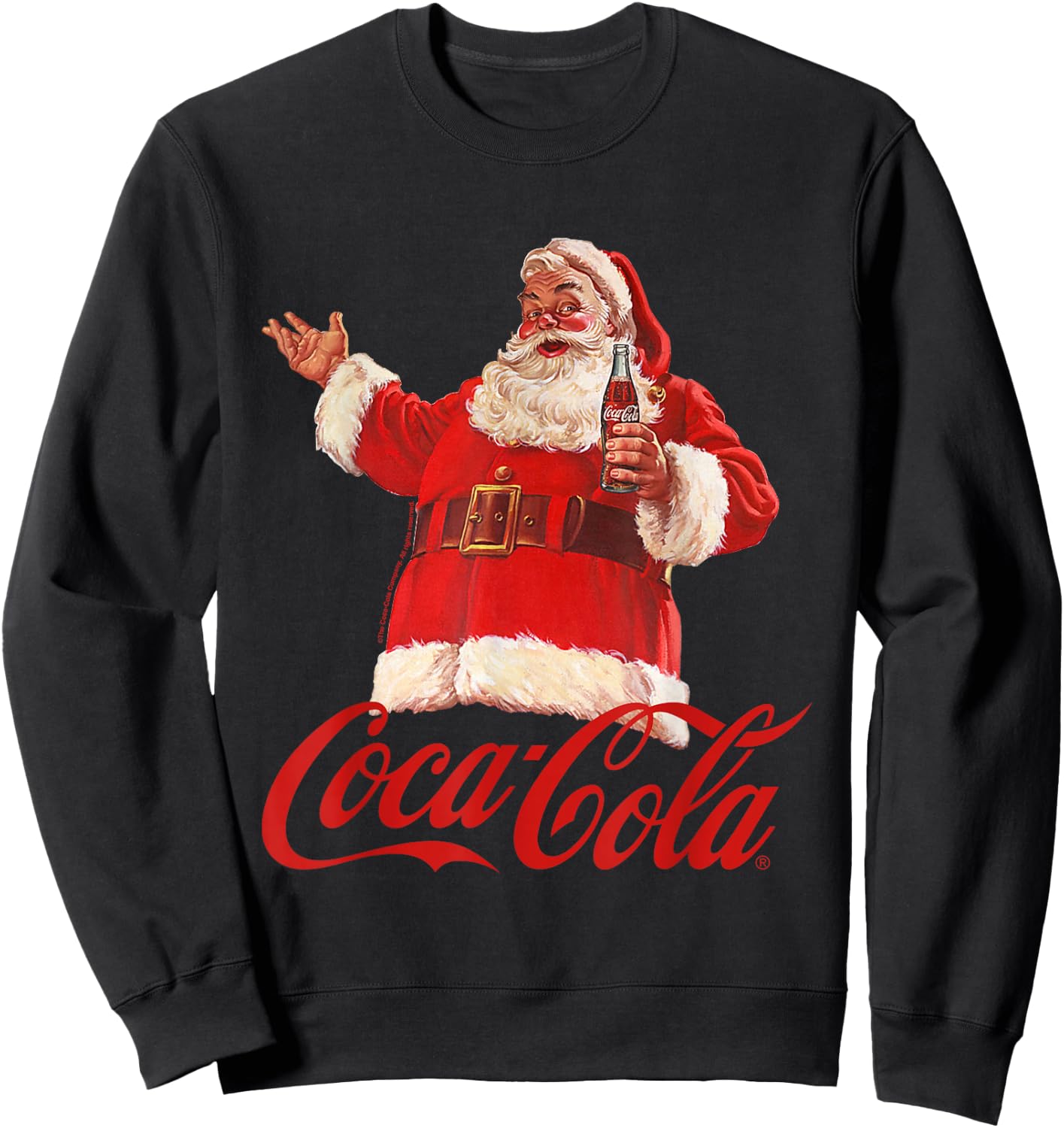 Coca Cola Christmas Santa Bottle Sweatshirt - Sweatshirt | Black