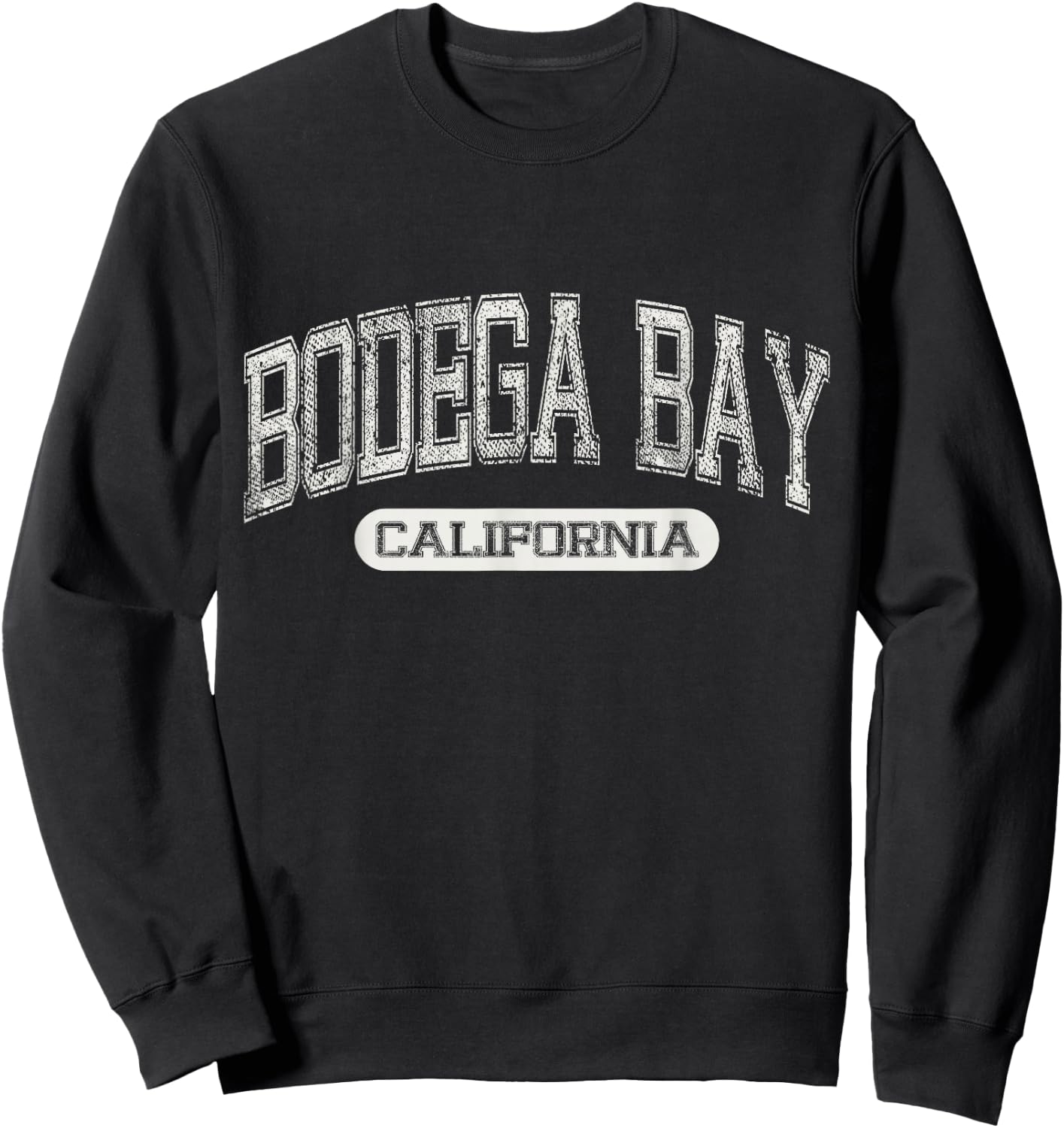 Vintage Bodega Bay CALIFORNIA Retro Distressed Cali Souvenir Sweatshirt - Sweatshirt | Black