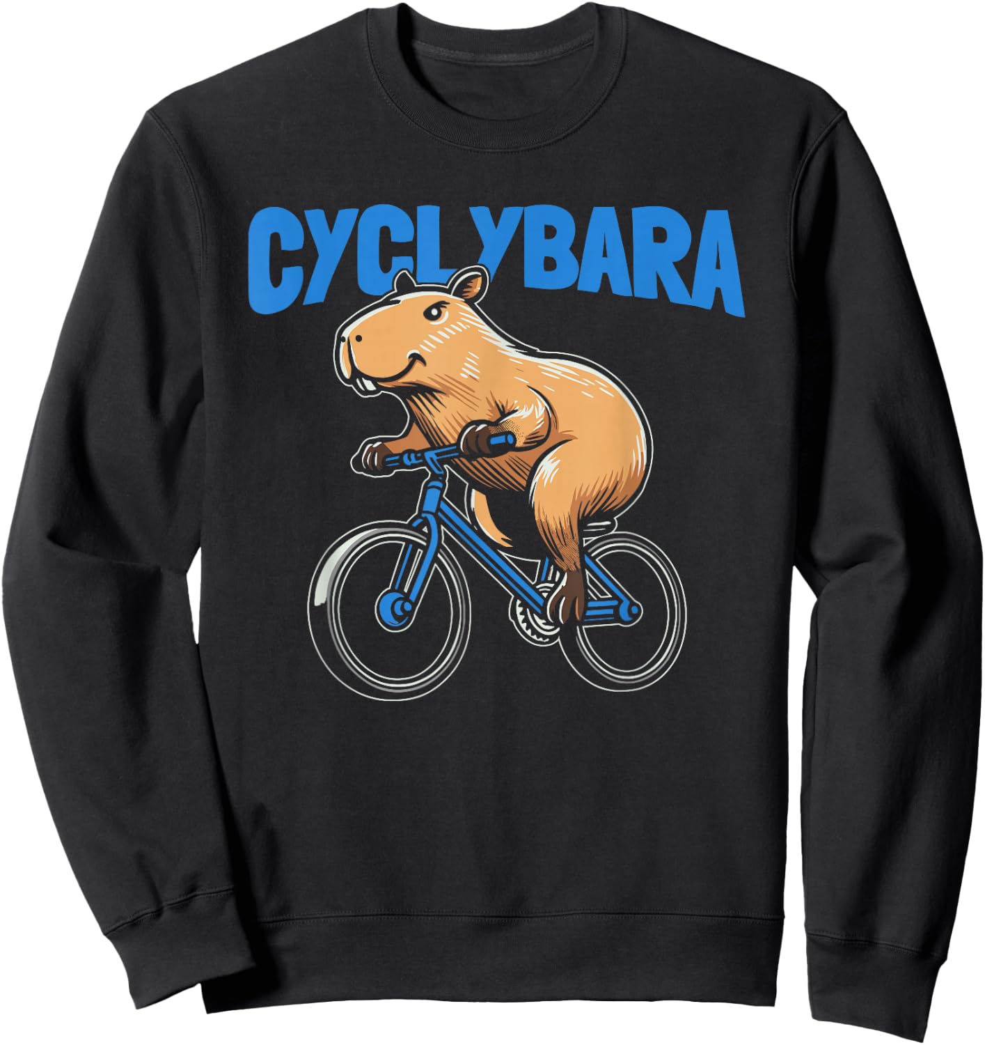 Capybara Cyclist Bicycle Bike Cycle - Cycling Cyclybara Sweatshirt - Sweatshirt | Black