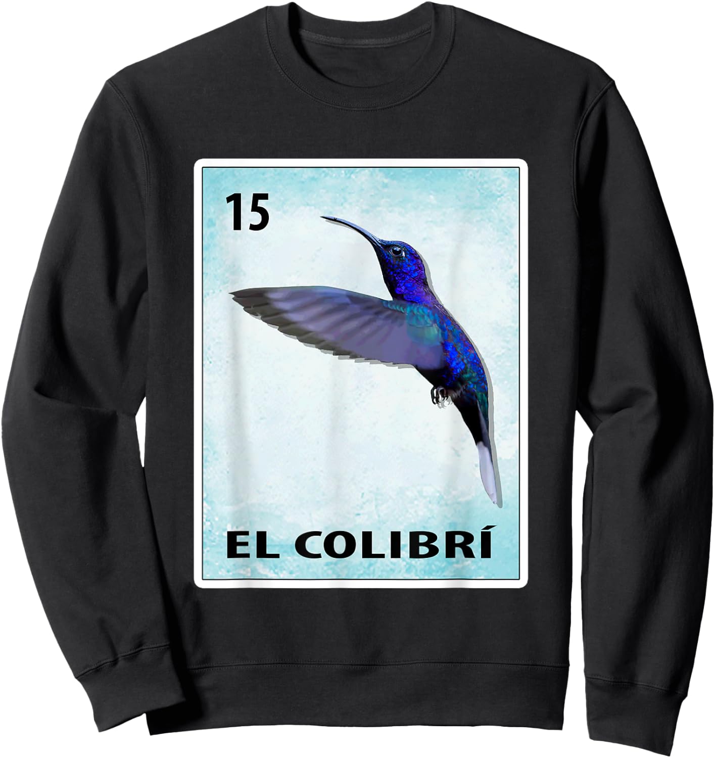 El Colibri Mexican Hummingbird Cards Sweatshirt - Sweatshirt | Black