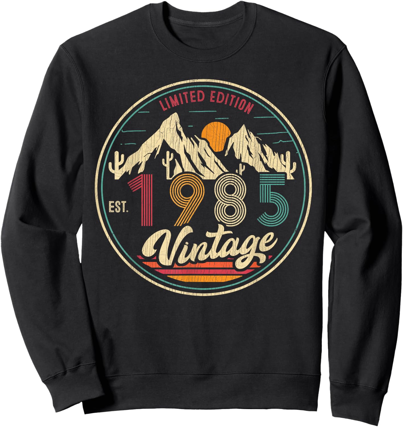 Est Vintage 1985 38 Year Old Gifts 38th Birthday Men Women Sweatshirt - Sweatshirt | Black