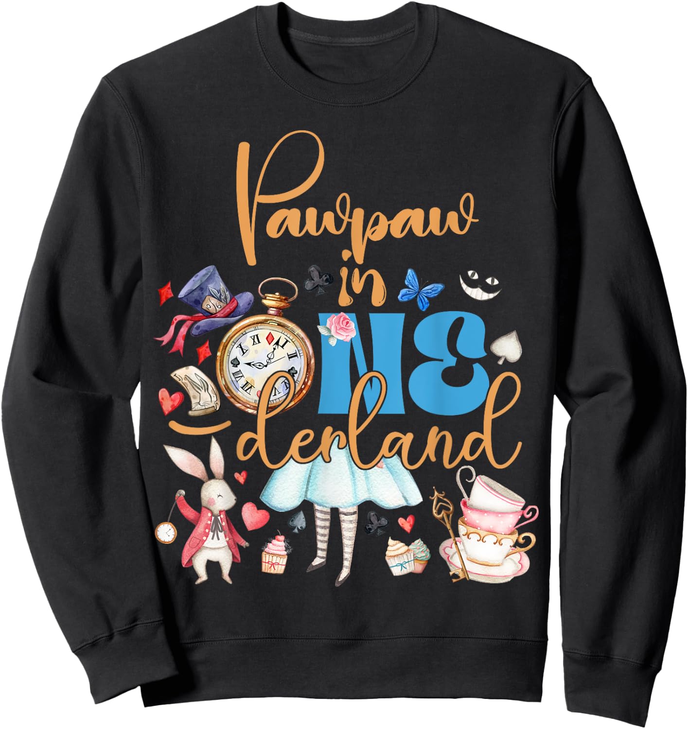 Alice Pawpaw in ONEderland Birthday Family Sweatshirt - Sweatshirt | Black