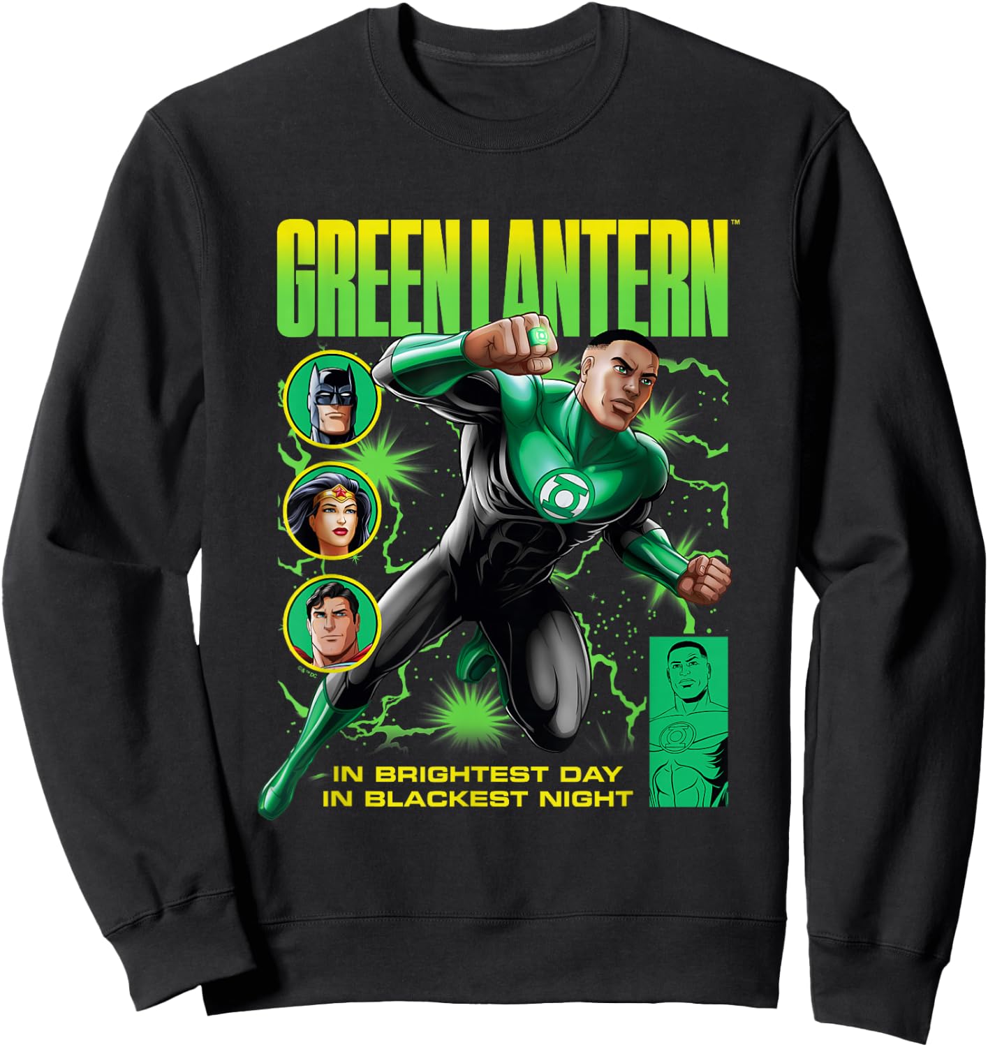 DC Comics Justice League Green Lantern John Stewart Comic Sweatshirt - Sweatshirt | Black