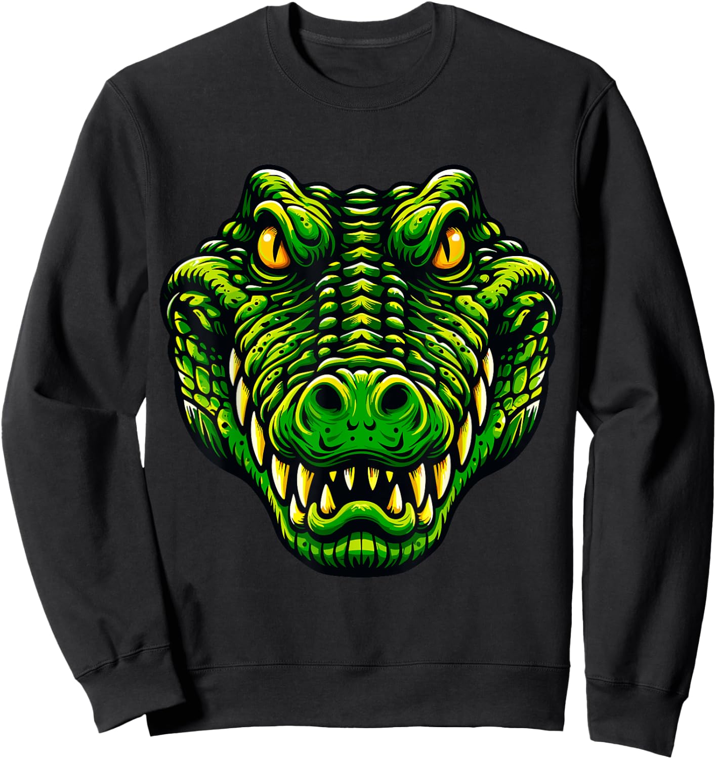 Wild Crocodile Head Alligator Sweatshirt - Sweatshirt | Black