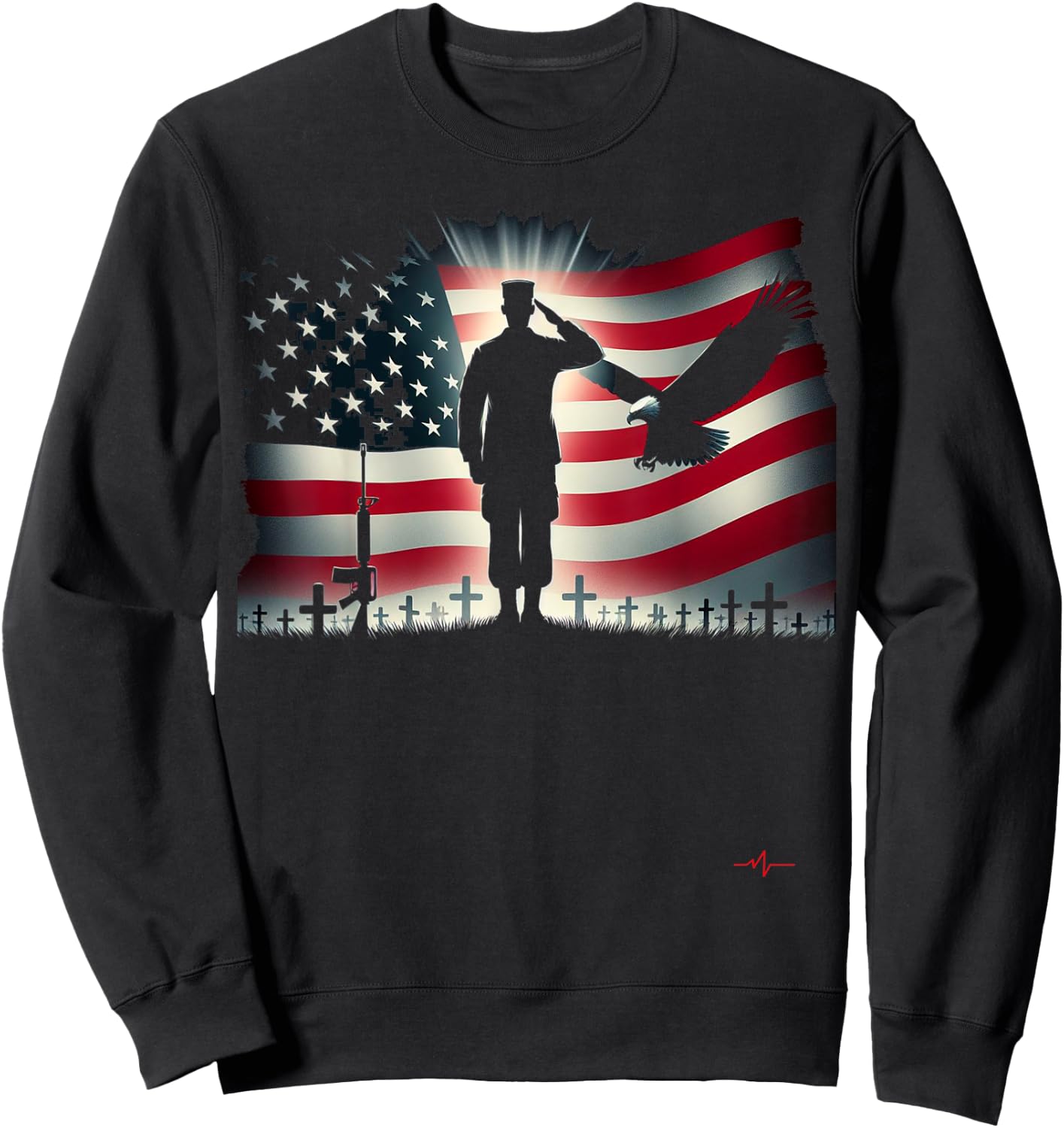 Memorial Day We Will Never Forget Remember The Fallen Flag Sweatshirt - Sweatshirt | Black
