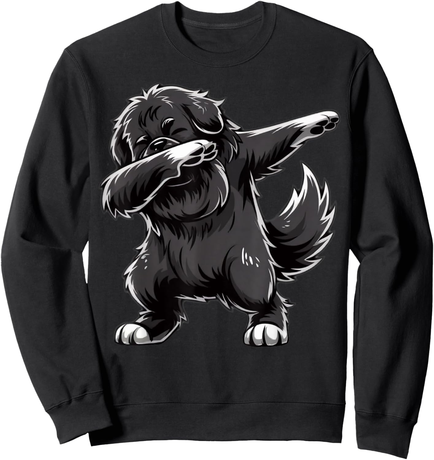 Dabbing Newfoundland Dab Dance Dog Lover Gifts Women Sweatshirt - Sweatshirt | Black